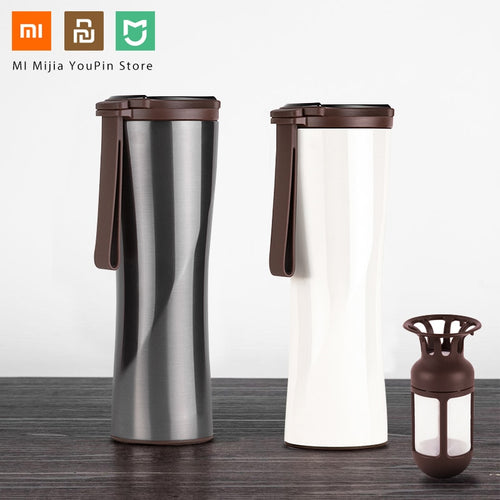 Original Xiaomi Mijia Kiss Kiss Fish Stainless Steel Thermal Vacuum Water Bottle Sensitive Temperature Sensor with Coffee Brewer